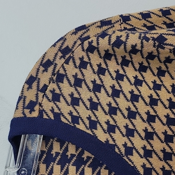 Lands' End Supima Cotton Houndstooth Cardigan Sweater - Picture 2 of 10